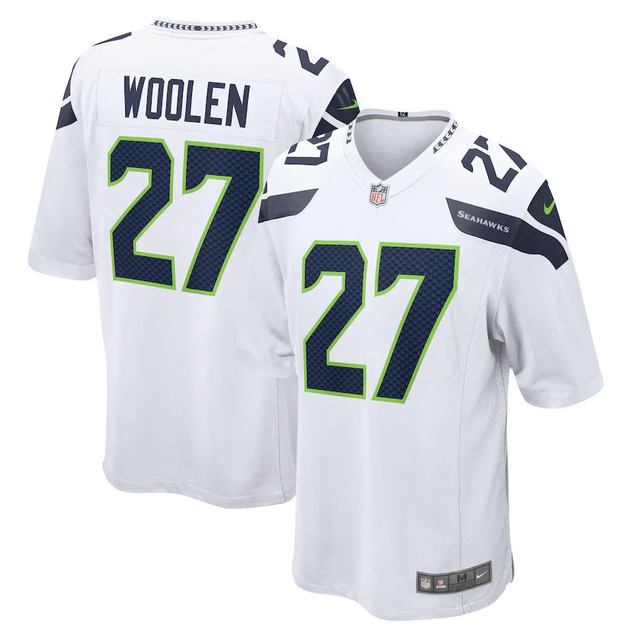 Men Seattle Seahawks 27 Tariq Woolen Nike White Game Player NFL Jersey